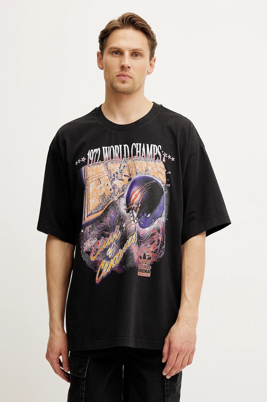 Βαμβακερό μπλουζάκι adidas Originals GRAPHIC SS TEE ανδρικό, χρώμα: μαύρο, JY6297