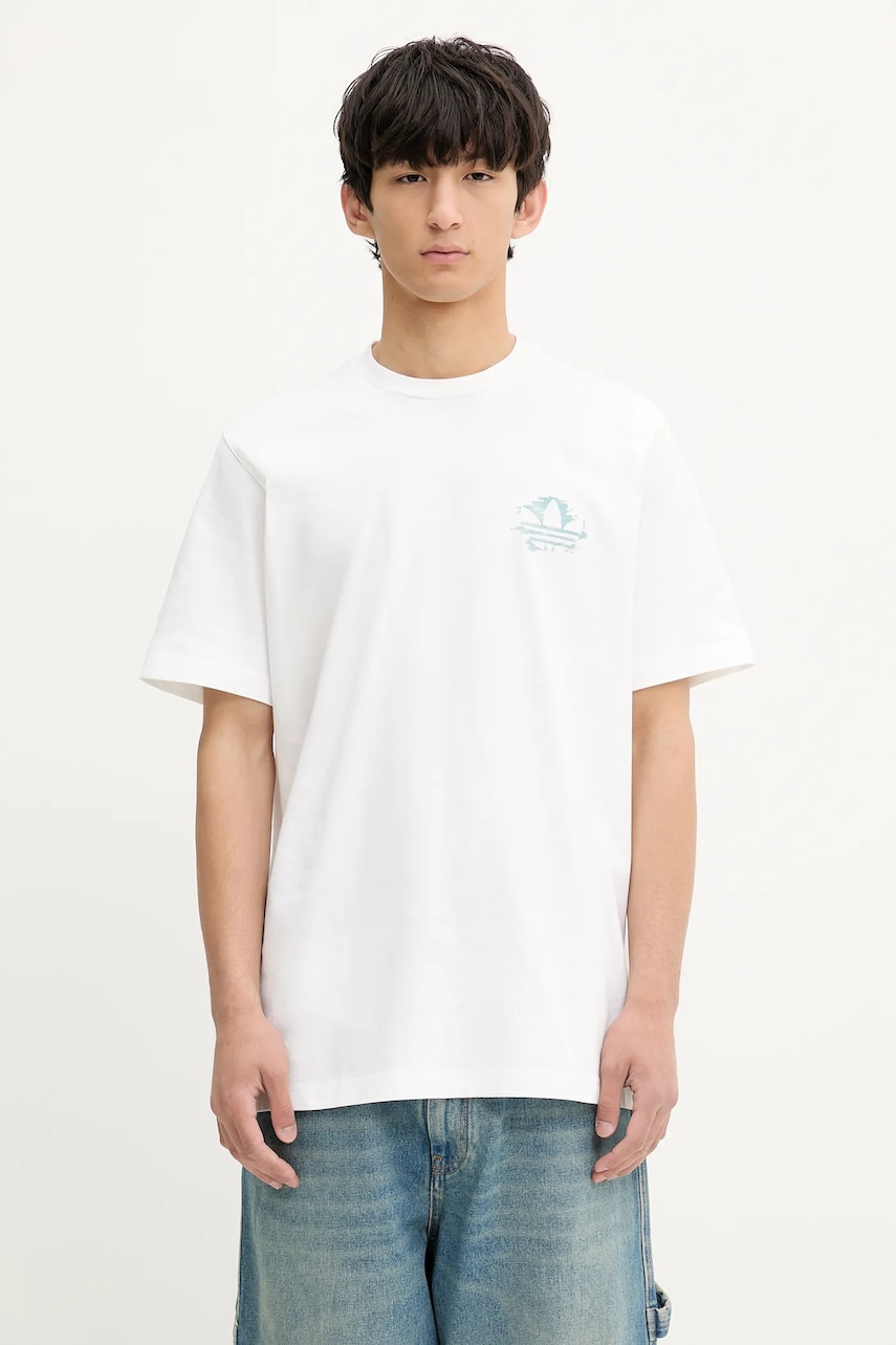 Βαμβακερό μπλουζάκι adidas Originals Graphic Tee ανδρικό, χρώμα: άσπρο, KC4956