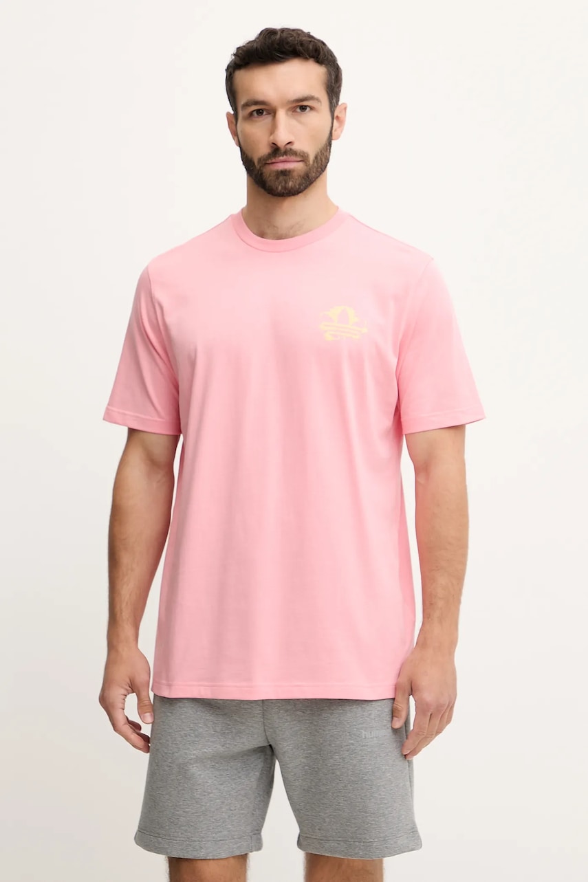 Βαμβακερό μπλουζάκι adidas Originals Graphic Tee ανδρικό, χρώμα: ροζ, KC4957