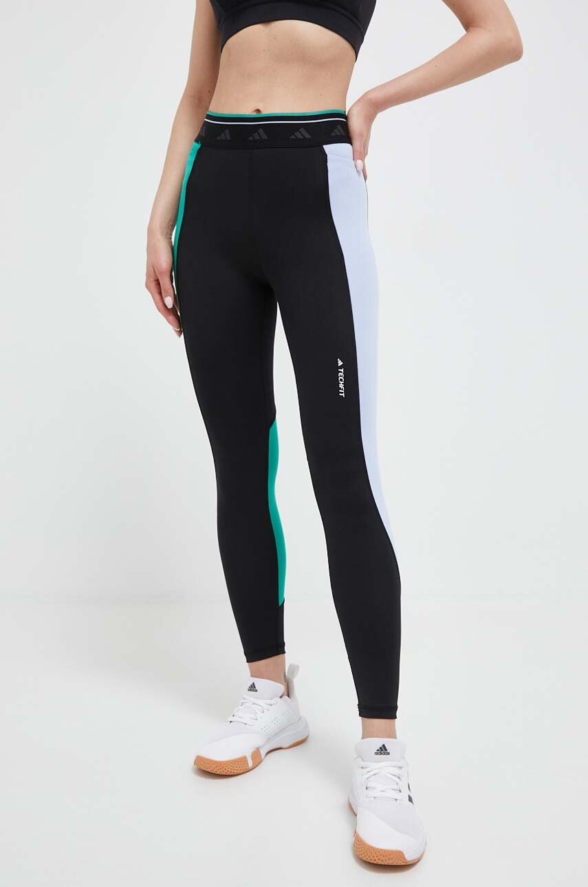 Κολάν προπόνησης adidas Performance Techfit Colorblock χρώμα: μαύρο