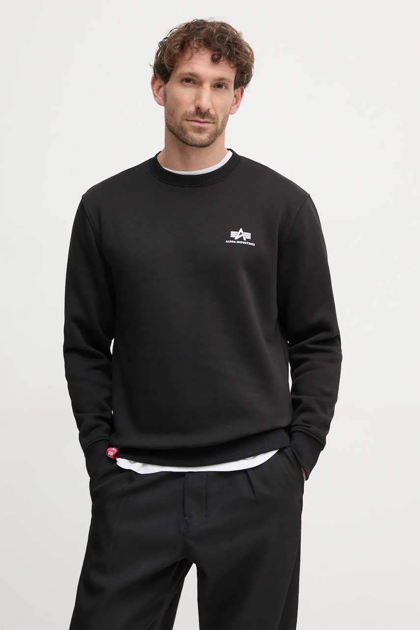 Μπλούζα Alpha Industries Bluza Alpha Industries 188307 03 χρώμα: μαύρο, 188307