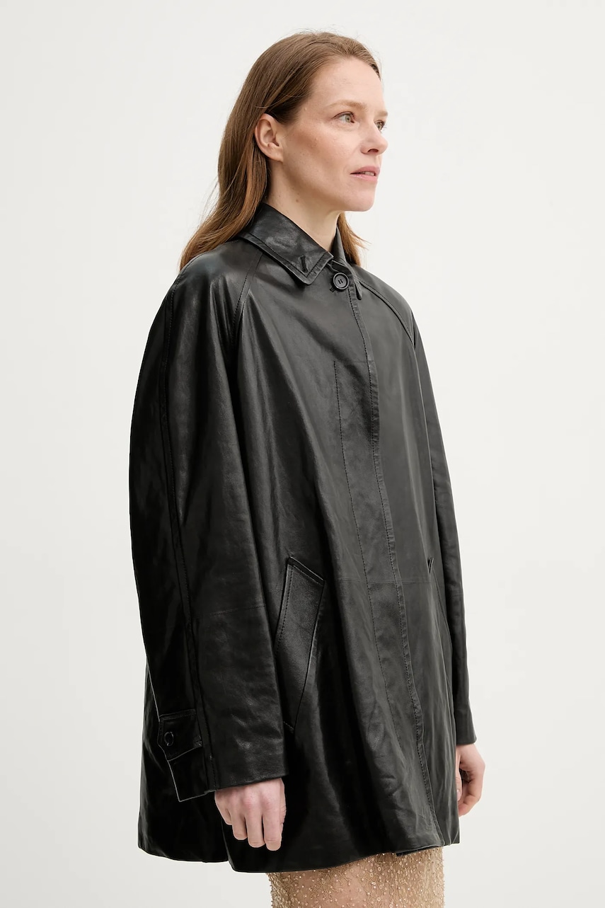 Δερμάτινο μπουφάν Bally χρώμα: μαύρο, WLE05Z