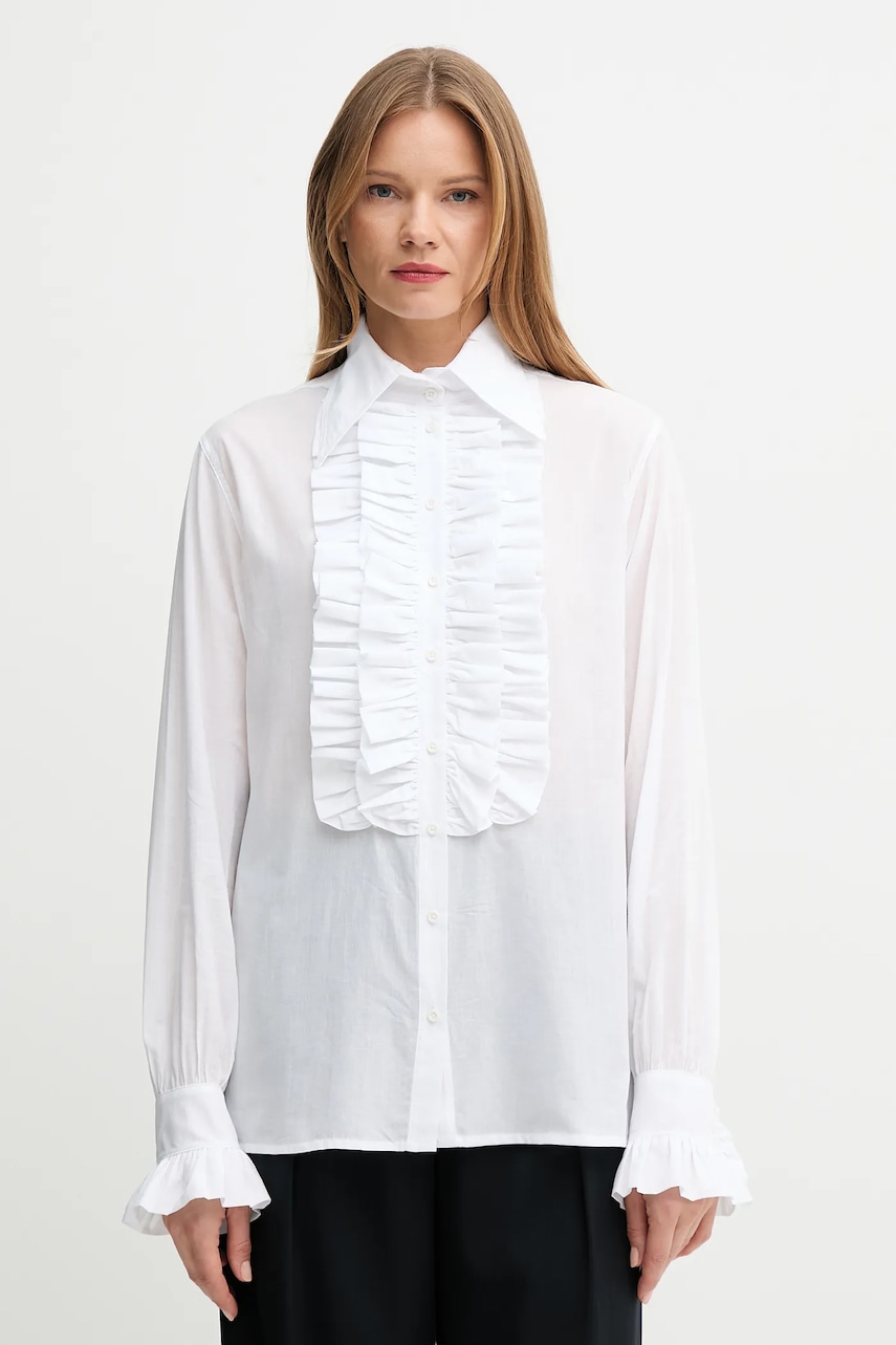 Βαμβακερό πουκάμισο Barbour Barbour x Alexa Chung χρώμα: άσπρο, LSH1657