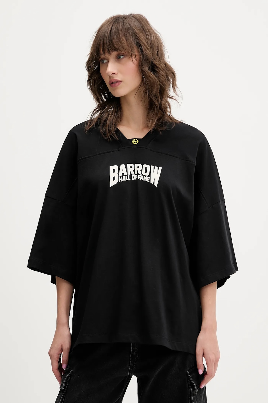 Βαμβακερό μπλουζάκι Barrow χρώμα: μαύρο, F5BWUATH044