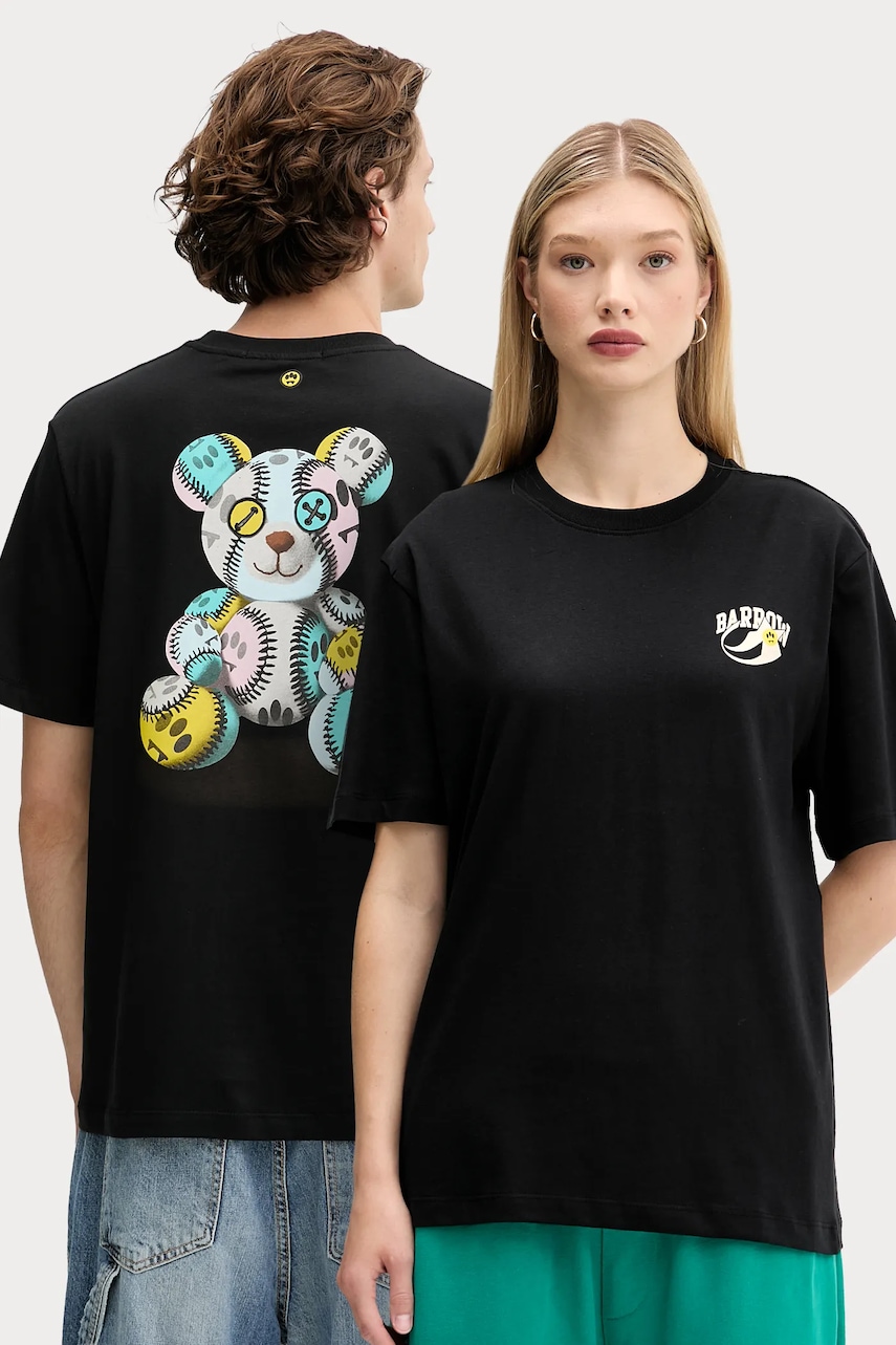 Βαμβακερό μπλουζάκι Barrow χρώμα: μαύρο, F5BWUATH053