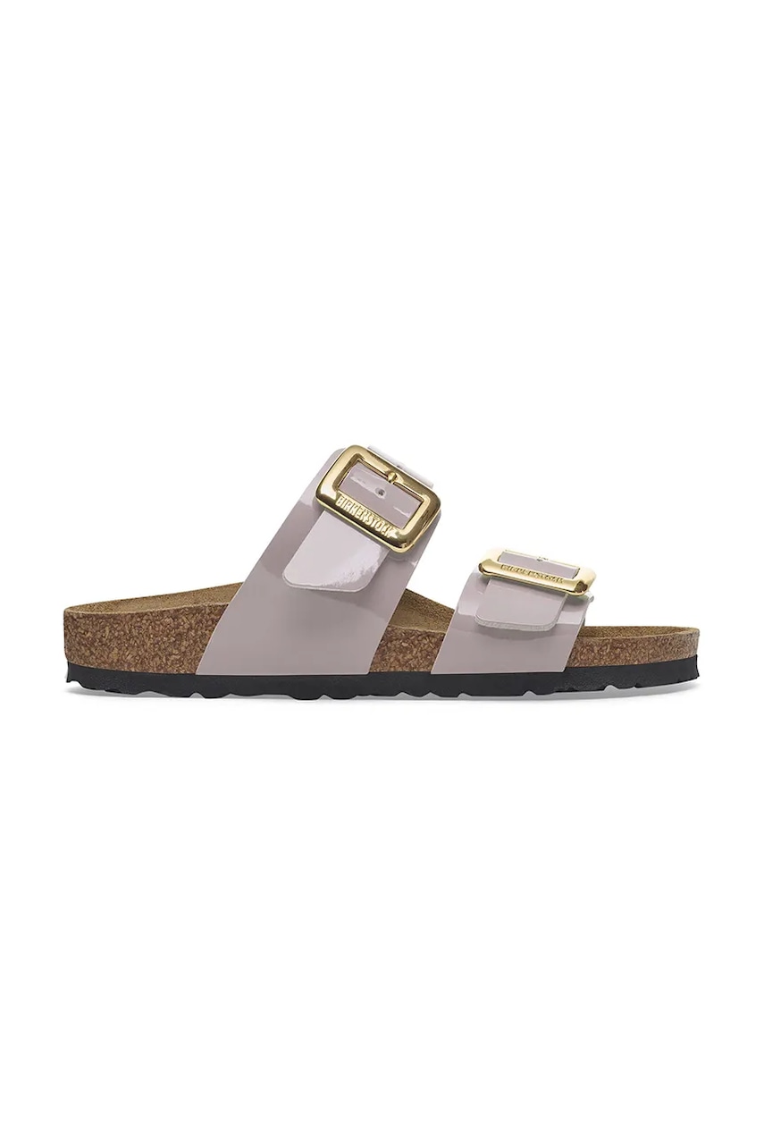 Παντόφλες Birkenstock Sydney Patent Cushion Buckle χρώμα: μοβ, 1029473
