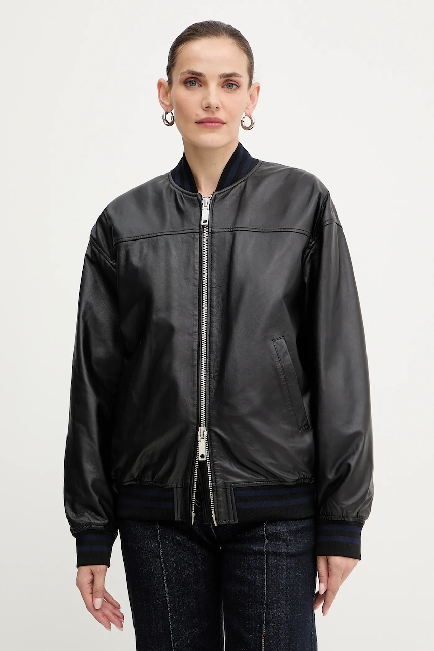 Δερμάτινο μπουφάν bomber MAX&Co. χρώμα: μαύρο, 2528446012200
