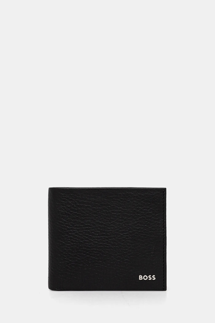 Δερμάτινο πορτοφόλι BOSS ανδρικό, χρώμα: μαύρο, 50529513