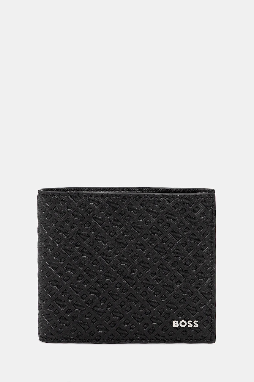 Δερμάτινο πορτοφόλι BOSS ανδρικό, χρώμα: μαύρο, 50548816