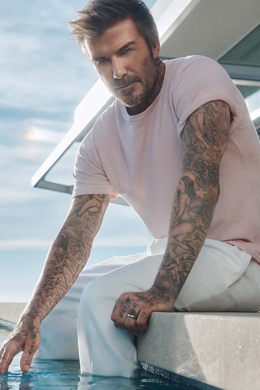 Βαμβακερό μπλουζάκι BOSS BECKHAM X BOSS ανδρικό, χρώμα: ροζ, 50552423