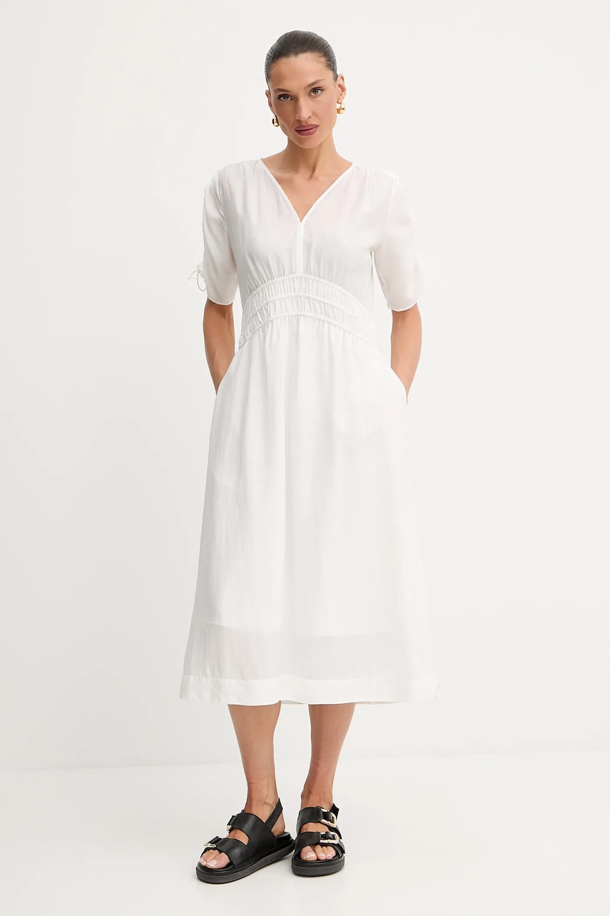 Φόρεμα BOSS Orange χρώμα: ροζ