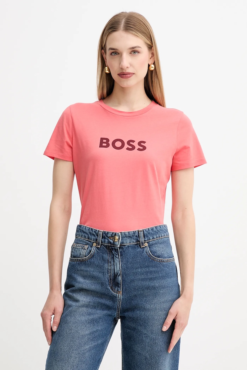 Βαμβακερό μπλουζάκι BOSS Orange BOSS ORANGE χρώμα: μοβ, 50501139