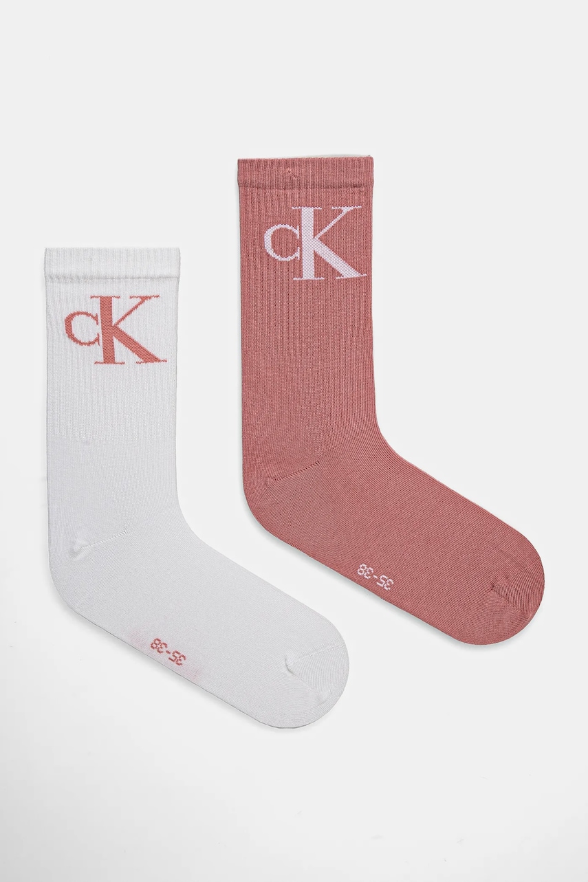 Κάλτσες Calvin Klein Jeans 2-pack χρώμα: ροζ, 701228811