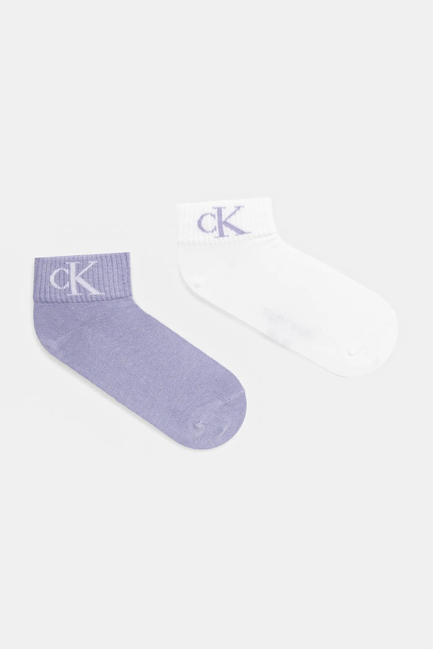 Κάλτσες Calvin Klein Jeans 2-pack χρώμα: μοβ, 701228813