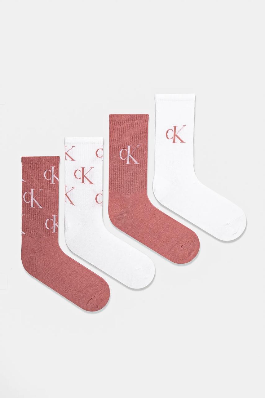 Κάλτσες Calvin Klein Jeans 4-pack χρώμα: πορτοκαλί, 701229463