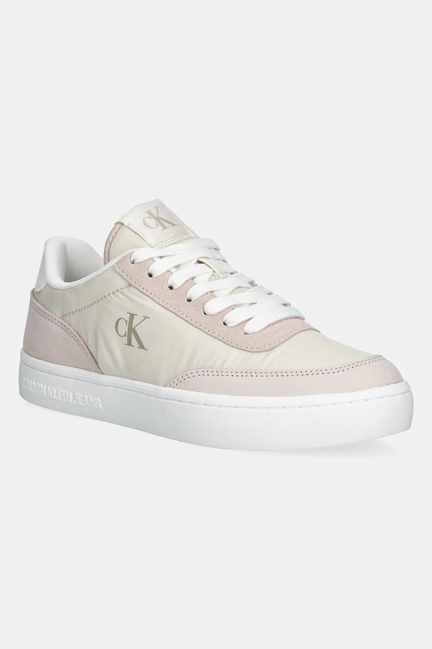 Αθλητικά Calvin Klein Jeans CLASSIC CUPSOLE MIX IN χρώμα: μπεζ, YW0YW01767