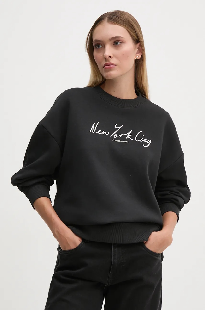 Μπλούζα Calvin Klein Jeans χρώμα: μαύρο, J20J224442