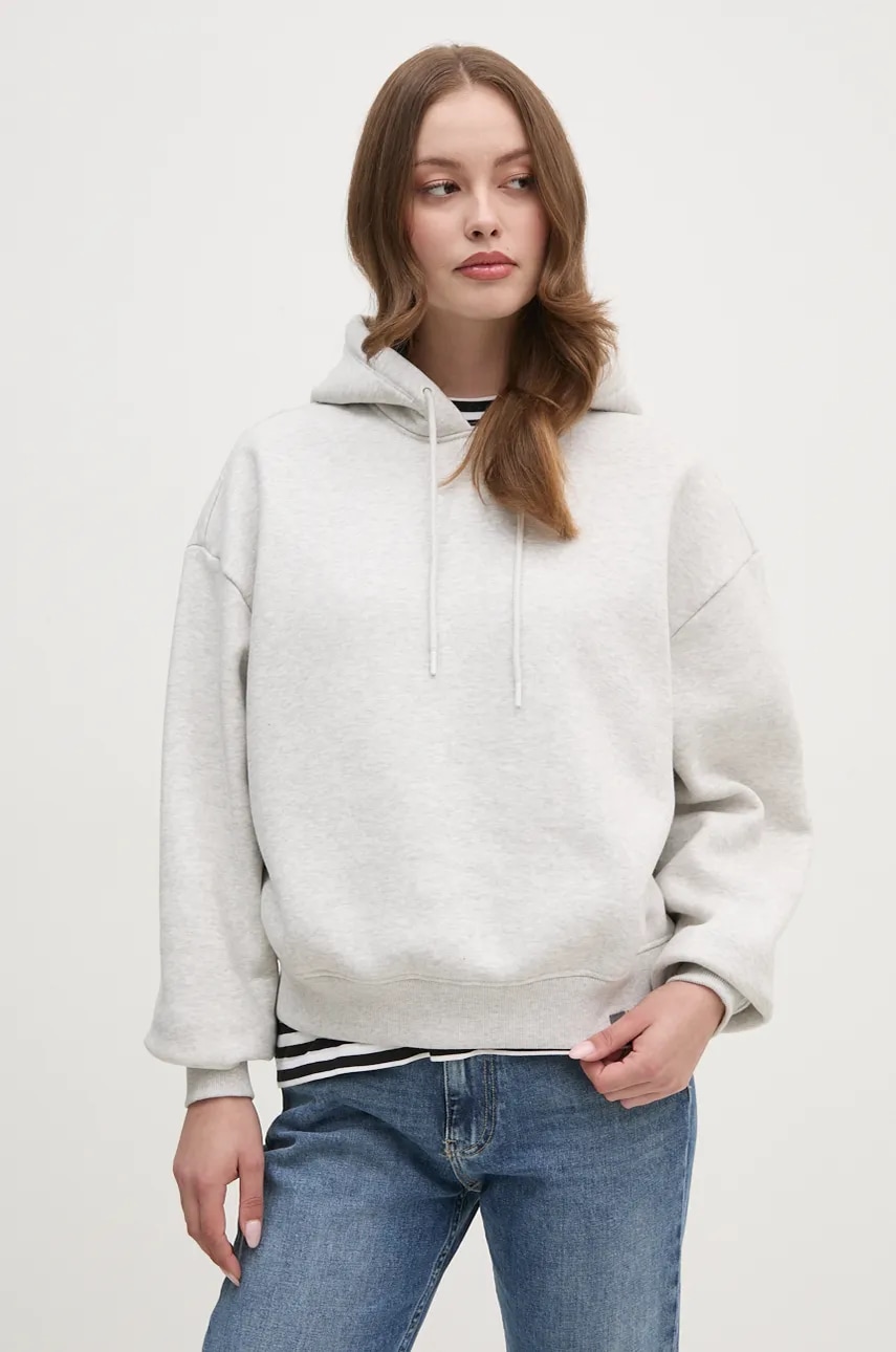 Μπλούζα Calvin Klein Jeans χρώμα: γκρι, με κουκούλα, J20J224658