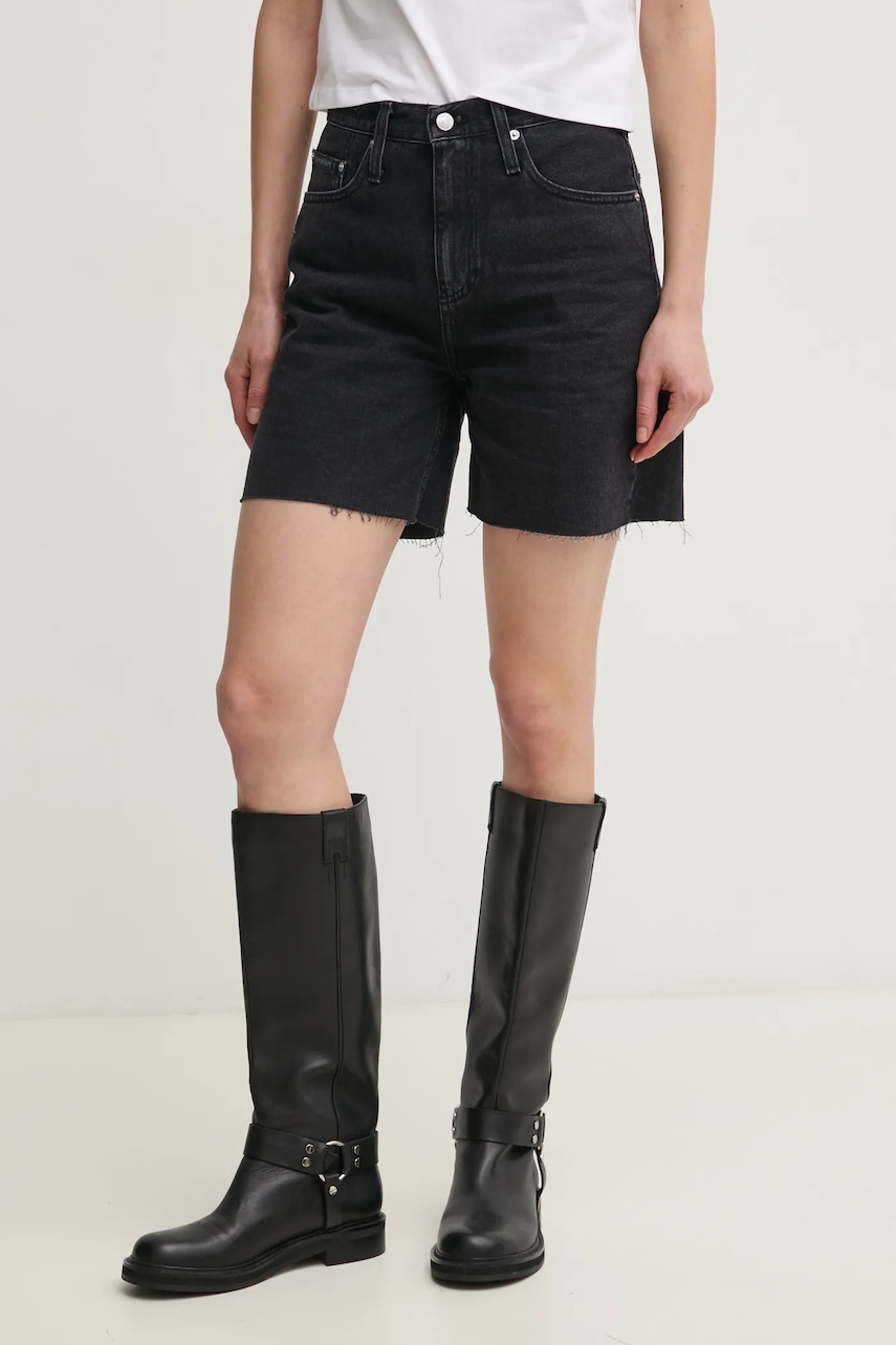 Τζιν σορτς Calvin Klein Jeans χρώμα: μαύρο, J20J225190