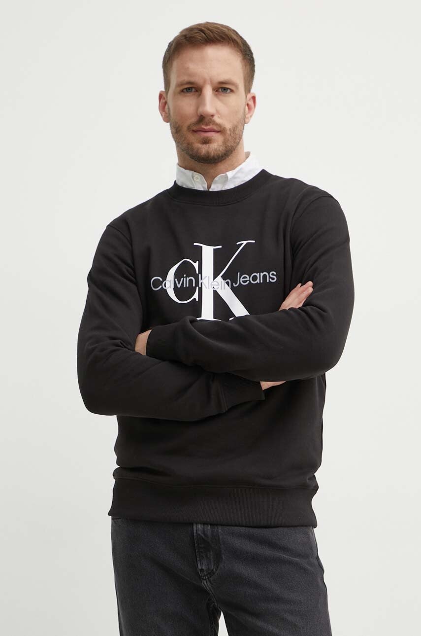 Βαμβακερή μπλούζα Calvin Klein Jeans χρώμα: μαύρο, J30J320933