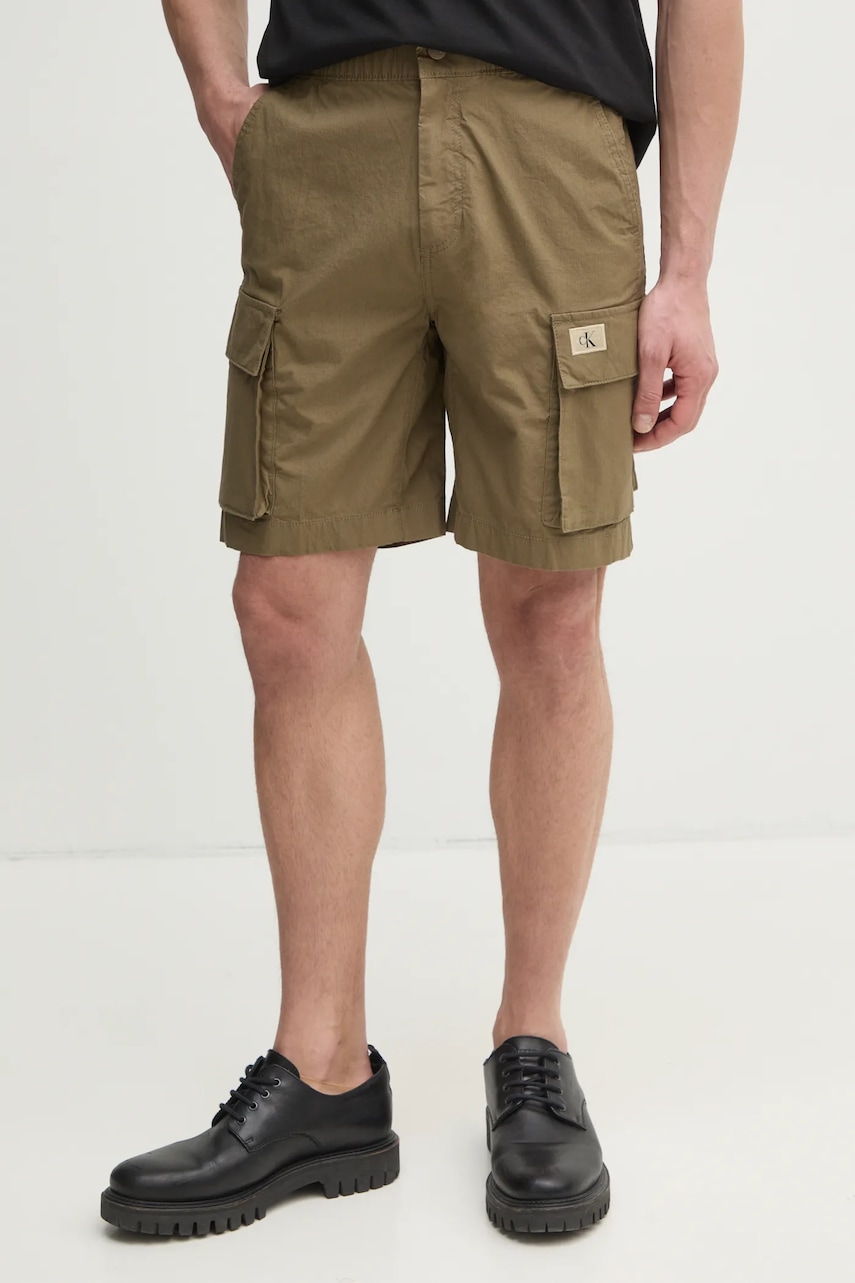 Σορτς Calvin Klein Jeans χρώμα: πράσινο, J30J327376