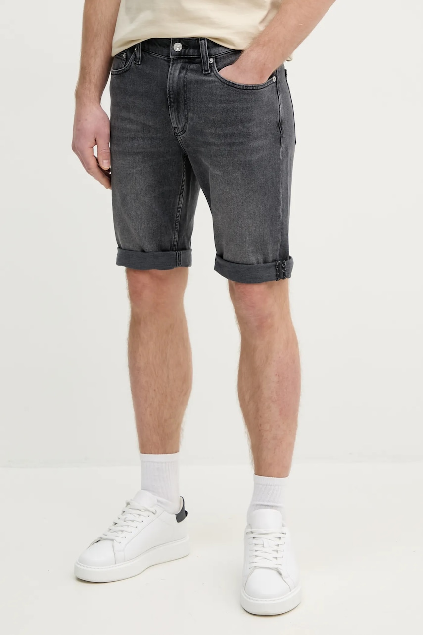Τζιν σορτς Calvin Klein Jeans χρώμα: γκρι, J30J327515