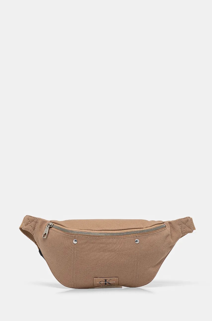 Τσάντα φάκελος Calvin Klein Jeans χρώμα: καφέ, K50K512552