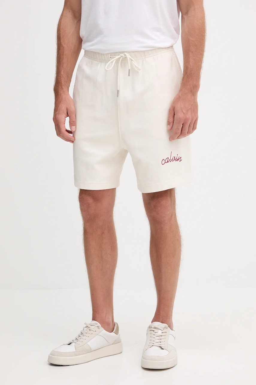 Σορτς Calvin Klein Jeans χρώμα: άσπρο, LV04RC224G