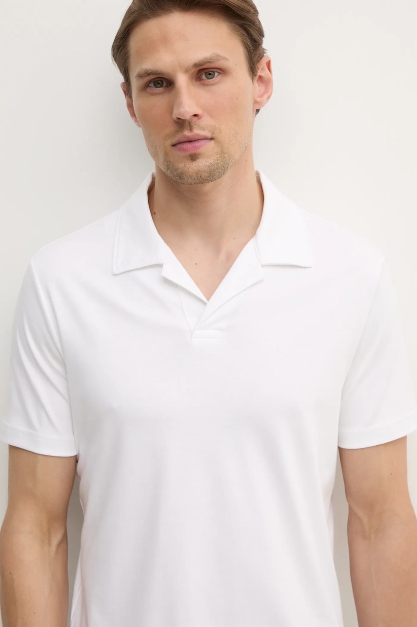 Βαμβακερό μπλουζάκι πόλο Calvin Klein χρώμα: άσπρο, K10K114133