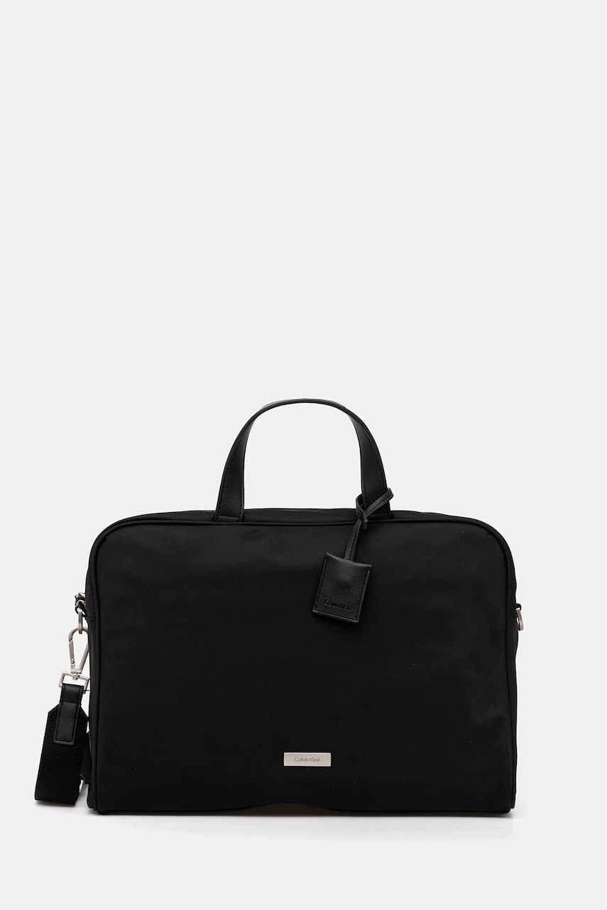 Τσάντα Calvin Klein χρώμα: μαύρο, LV04D3144G