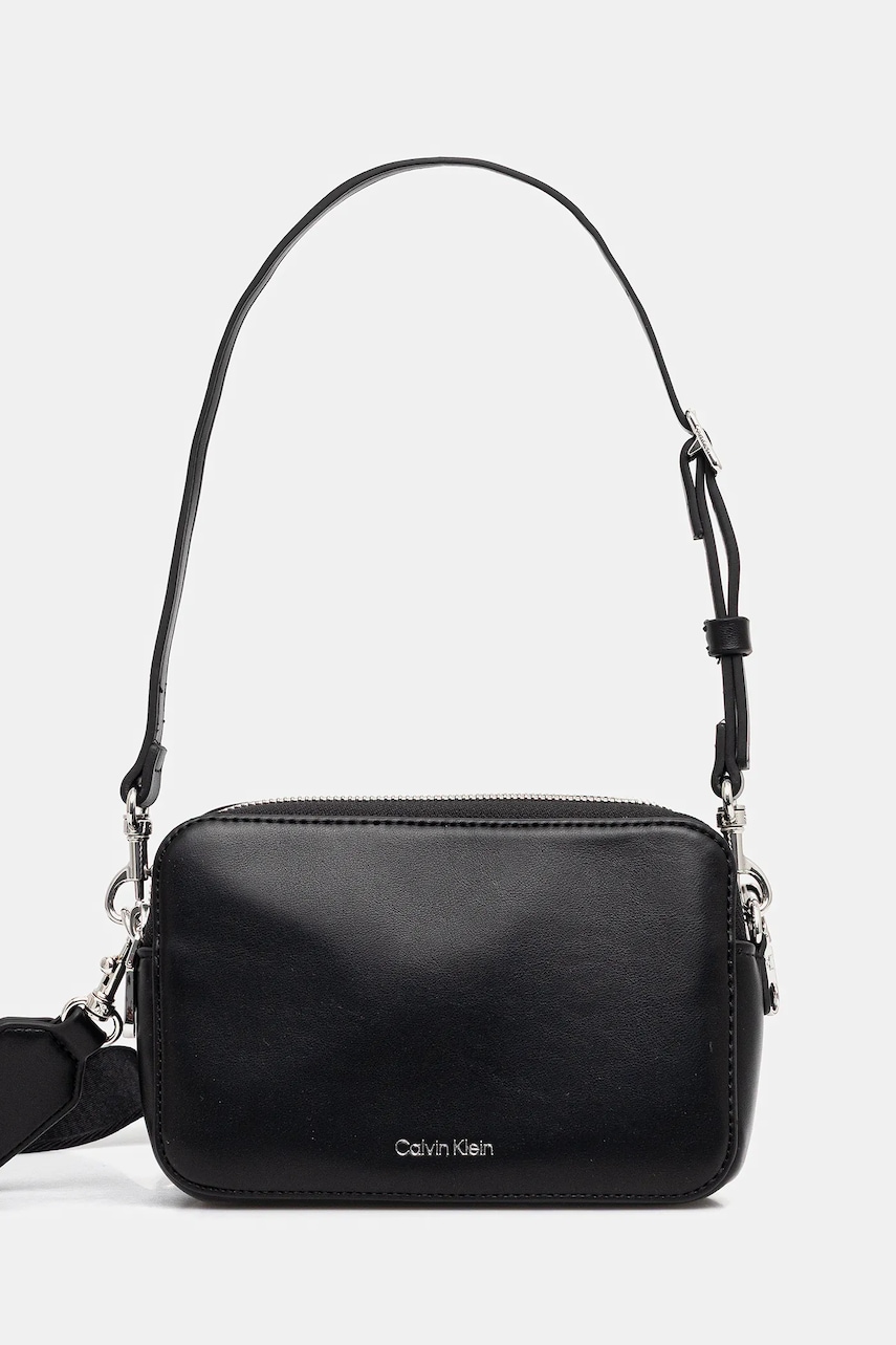 Τσάντα Calvin Klein χρώμα: μαύρο, LV04F3165G