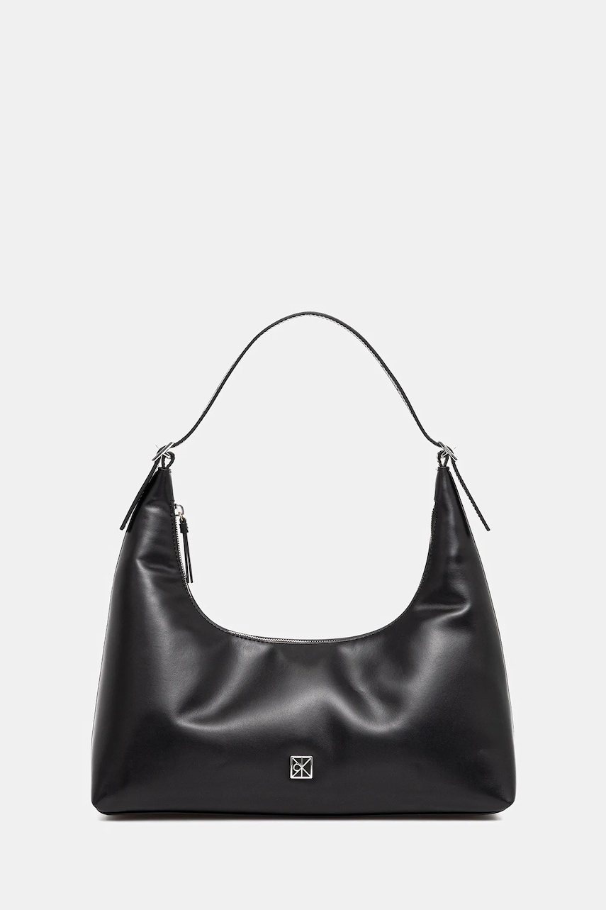 Δερμάτινη τσάντα Calvin Klein χρώμα: μαύρο, LV04F3262G