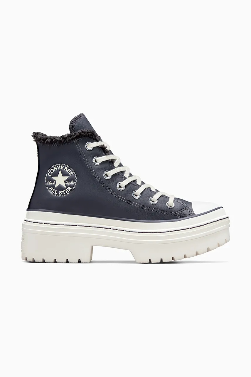 Δερμάτινα ελαφριά παπούτσια Converse Chuck Taylor All Star Lugged Heel χρώμα: γκρι, A10152C