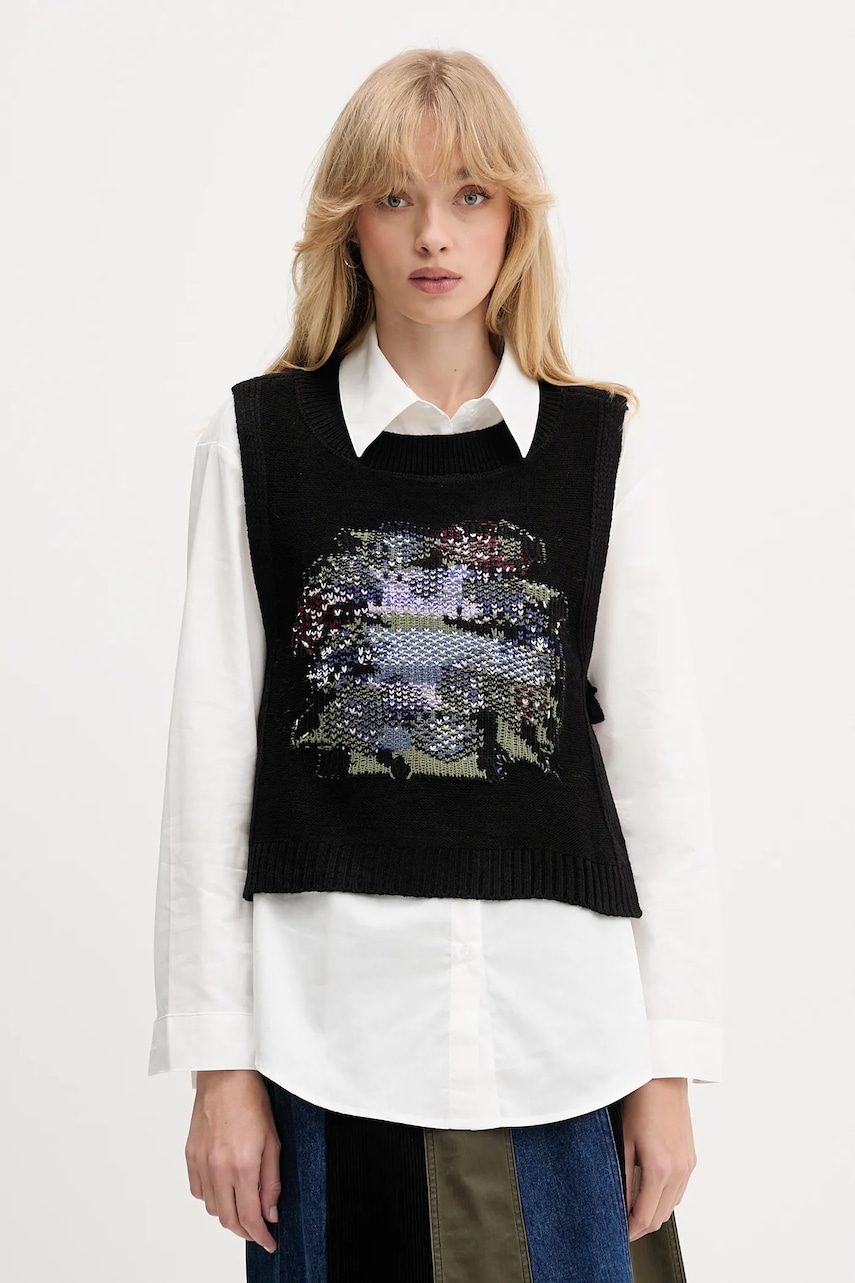 Πουκάμισο και γιλέκο Desigual CHALECO χρώμα: άσπρο, 25WWCW01