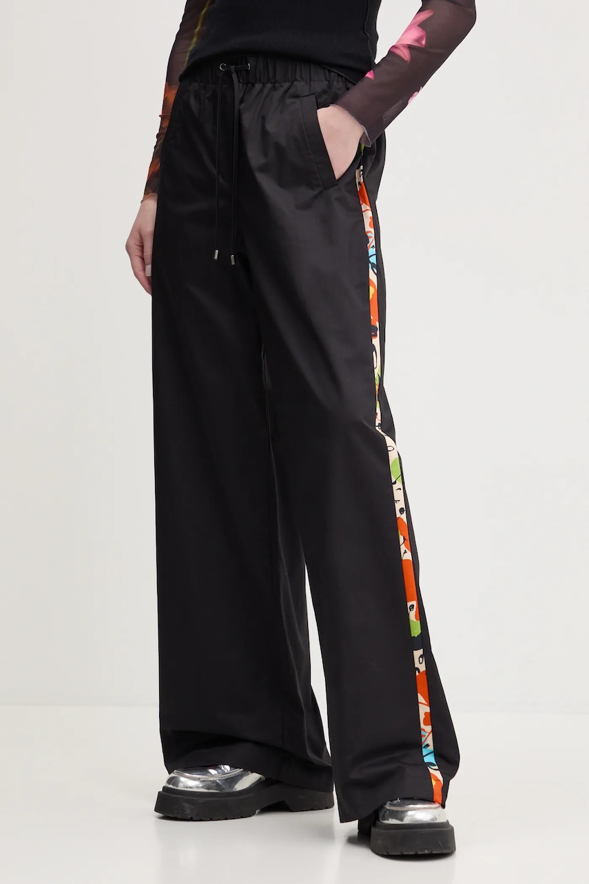 Βαμβακερό παντελόνι Desigual PAISLEY LACROIX χρώμα: μαύρο, 25SWPW19