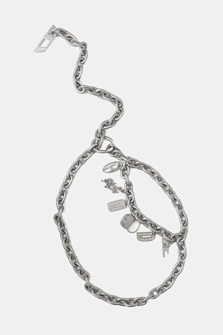 Ζώνη Diesel DIESEL LOGO B- MULTICHARM CHAI χρώμα: γκρι, X10248.PR581