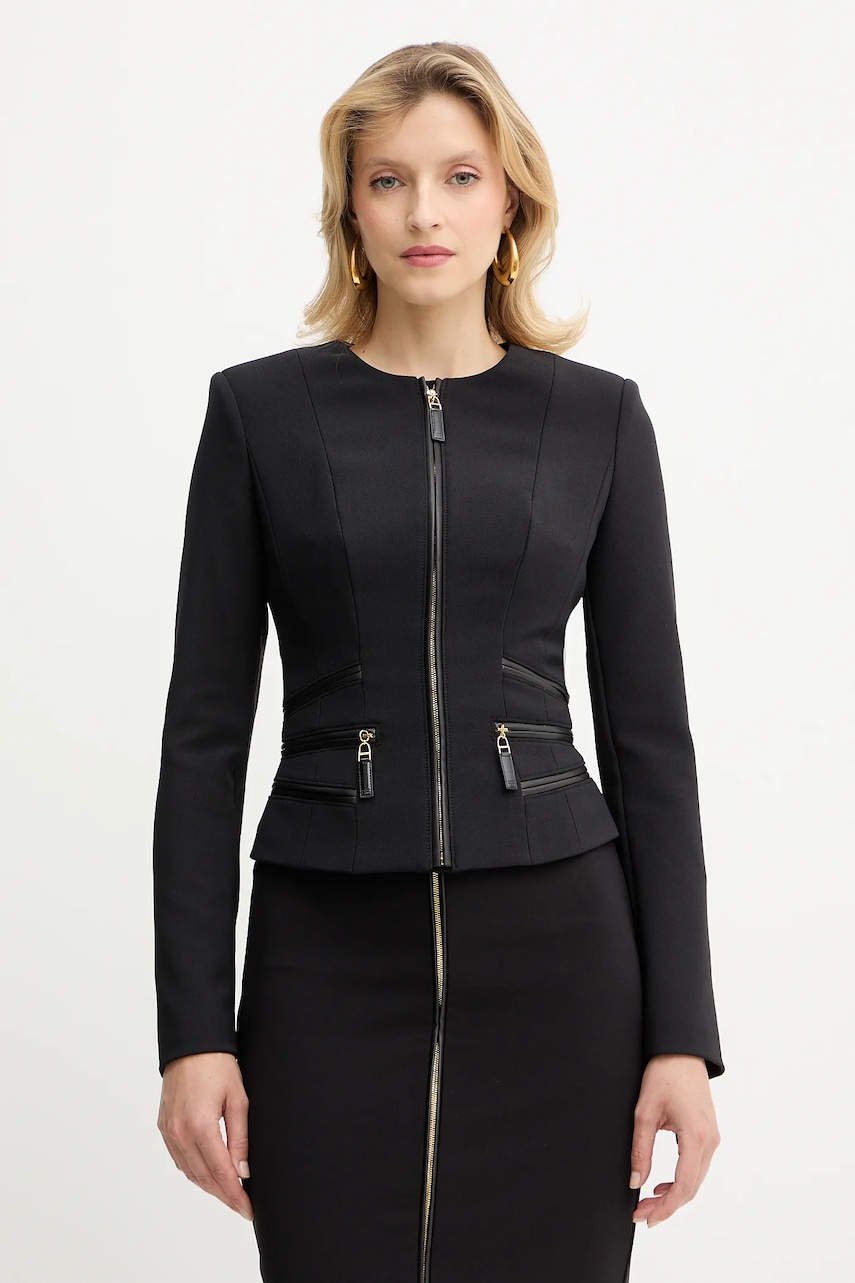 Σακάκι Elisabetta Franchi χρώμα: μαύρο, GI17356E2