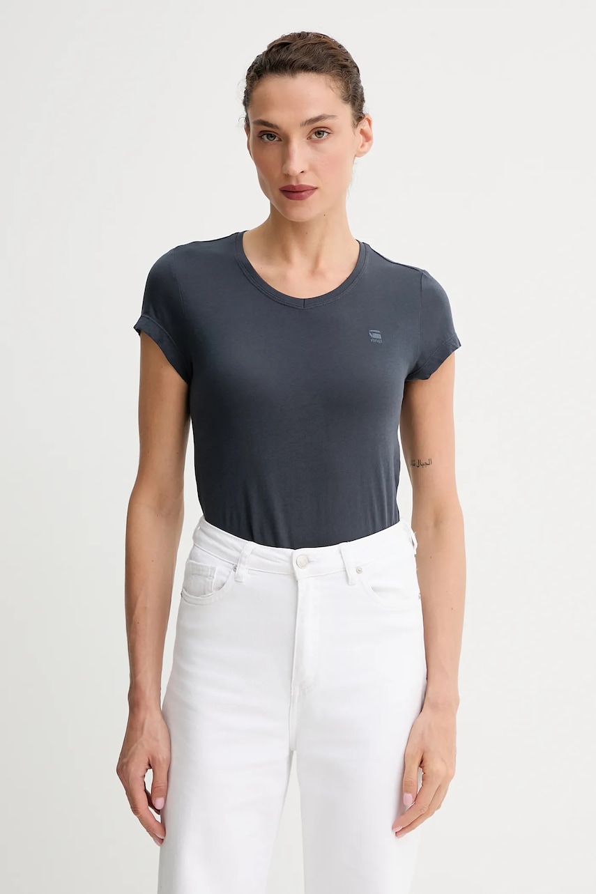 Βαμβακερό μπλουζάκι G-Star Raw χρώμα: μαύρο, D24533-4107