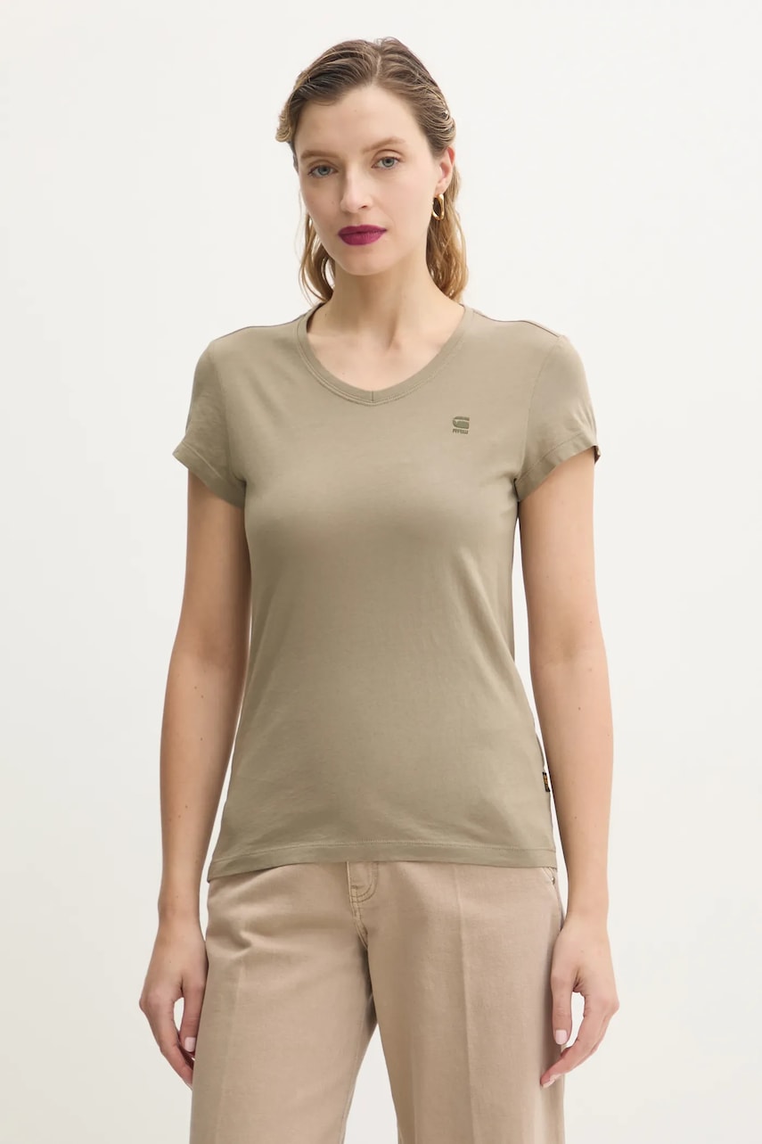 Βαμβακερό μπλουζάκι G-Star Raw χρώμα: πράσινο, D24533-4107
