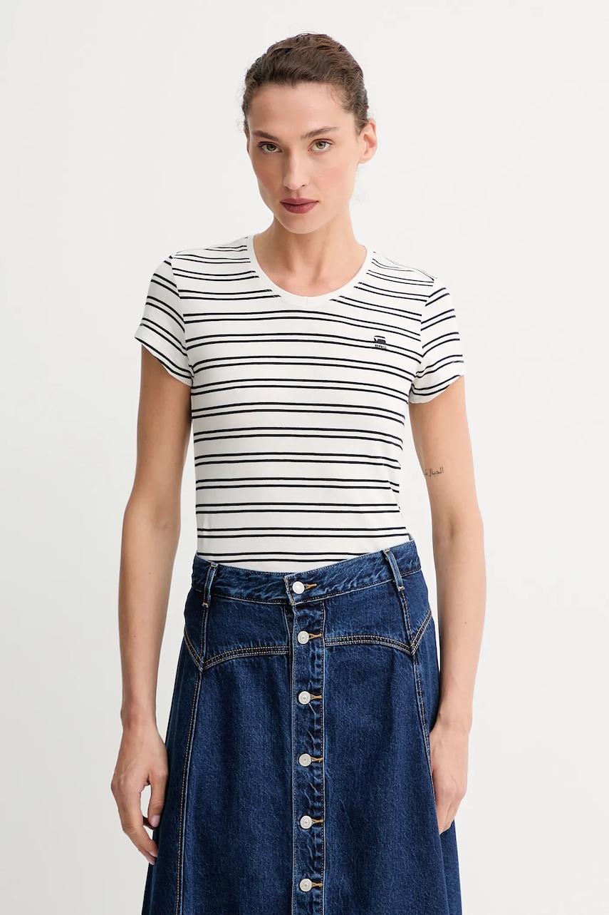 Βαμβακερό μπλουζάκι G-Star Raw χρώμα: γκρι, D24533-D244