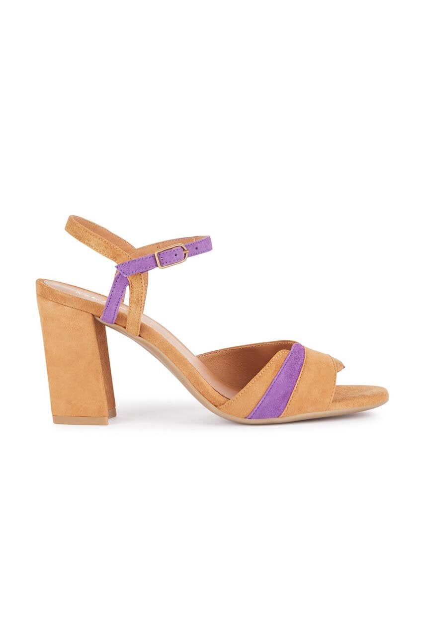 Σανδάλια σουέτ Geox D NEW ERAKLIA 80 χρώμα: καφέ, D45RPD 00021 C6NG8