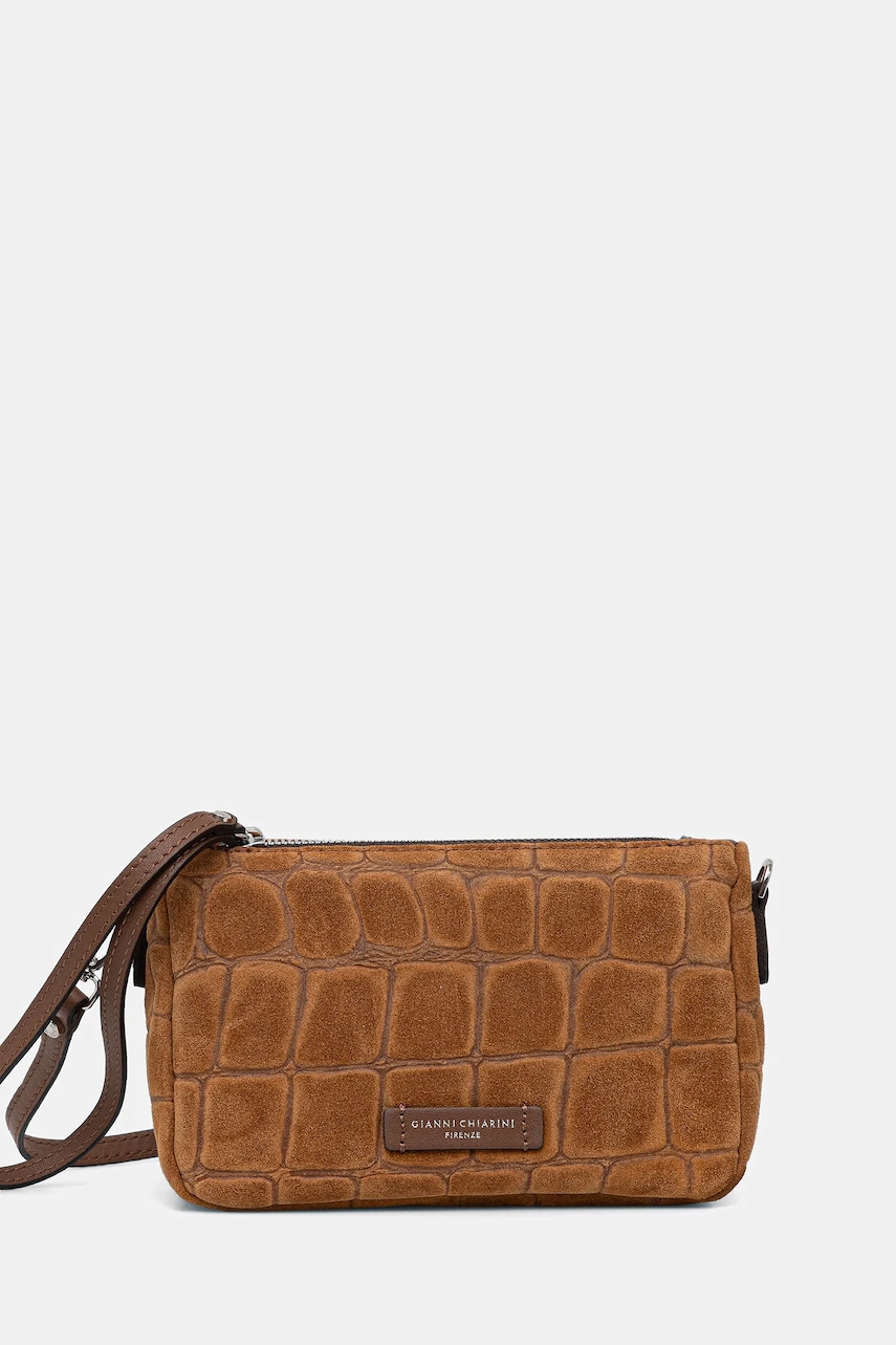 Τσάντα σουέτ Gianni Chiarini NORA POUCH χρώμα: καφέ, BS.10224.CM