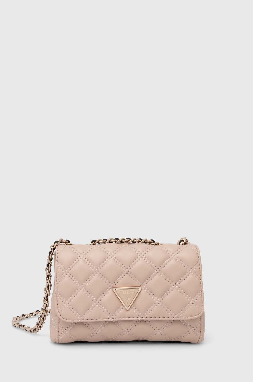 Τσάντα Guess GIULLY χρώμα: ροζ, HWQG87 48740