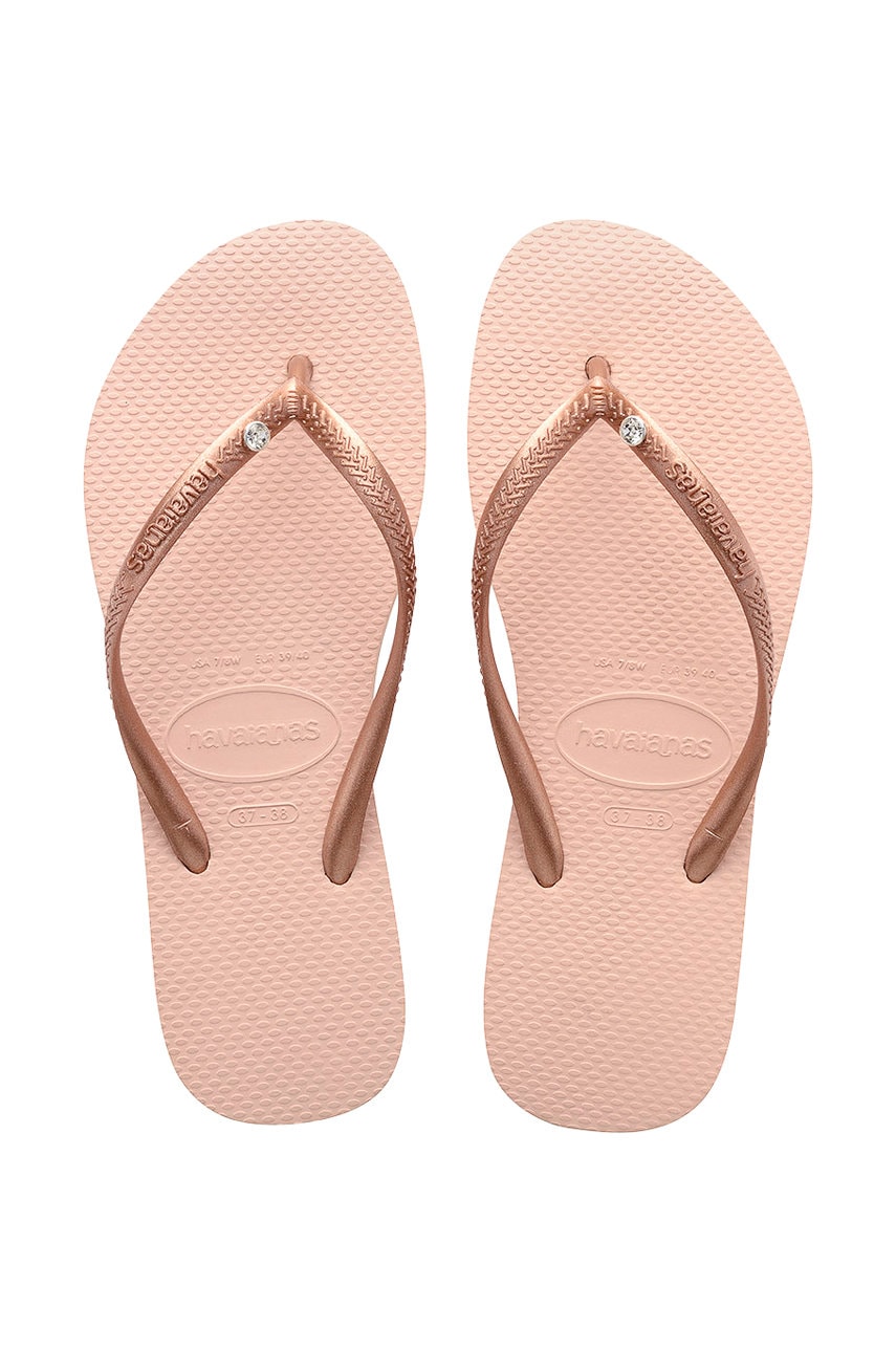 Σαγιονάρες Havaianas SLIM CRYSTAL SW II γυναικείες, χρώμα: ροζ IL3431 41456510076
