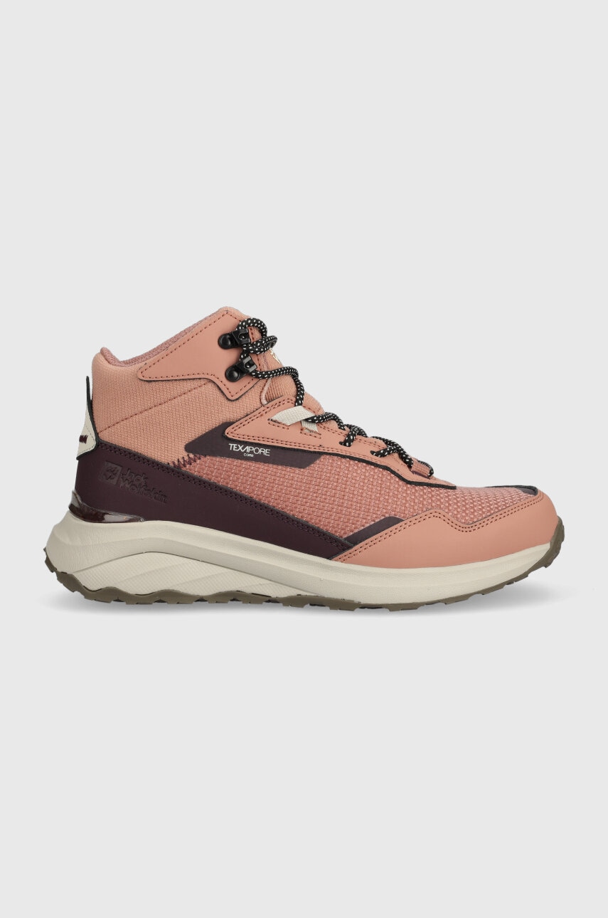 Παπούτσια Jack Wolfskin Dromoventure Texapore Mid χρώμα: ροζ