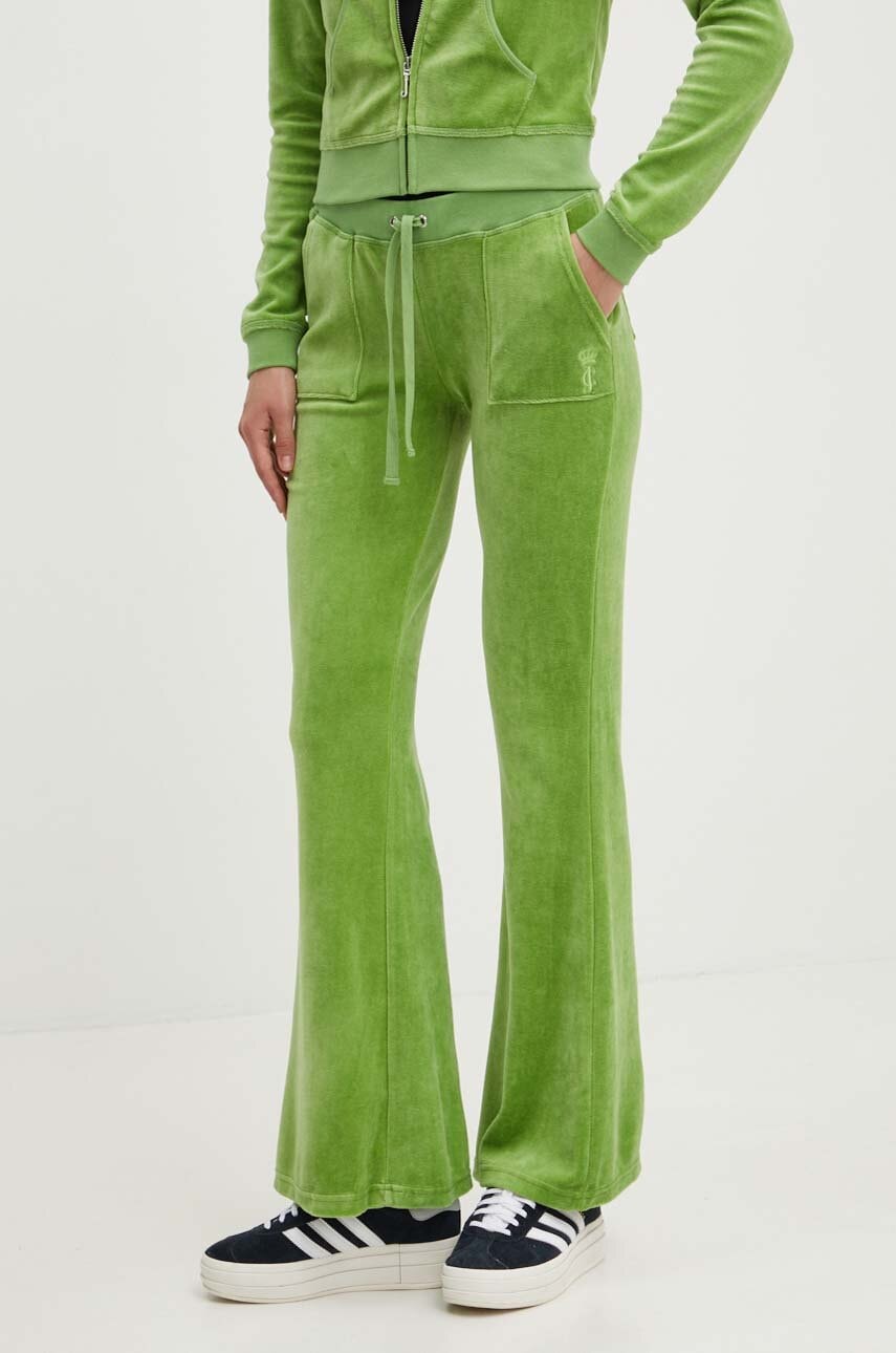 Βελούδινο παντελόνι φόρμας Juicy Couture CAISA χρώμα: πράσινο, JCSEBJ008