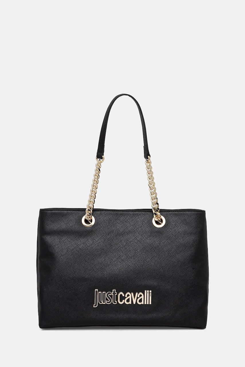 Τσάντα Just Cavalli χρώμα: μαύρο, 79RA4BB9 ZS766