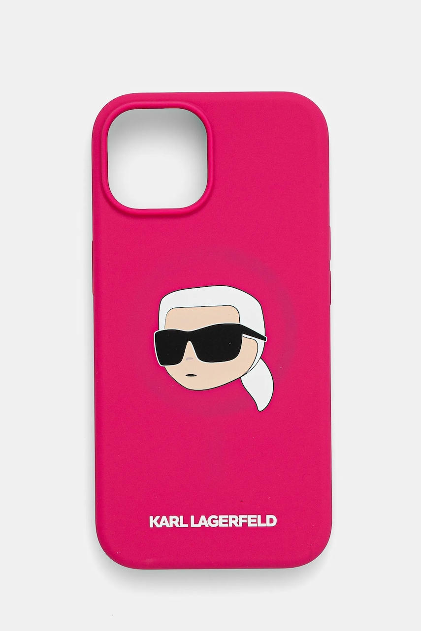 Θήκη κινητού Karl Lagerfeld iPhone 15 6.1 χρώμα: ροζ, KLHMP15SSKHPPLF