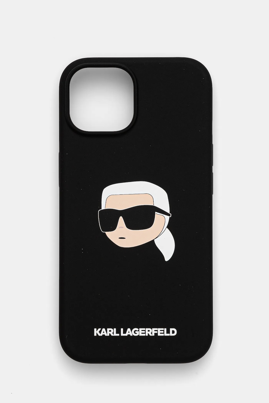 Θήκη κινητού Karl Lagerfeld iPhone 15 6.1 χρώμα: μαύρο, KLHMP15SSKHPPLK