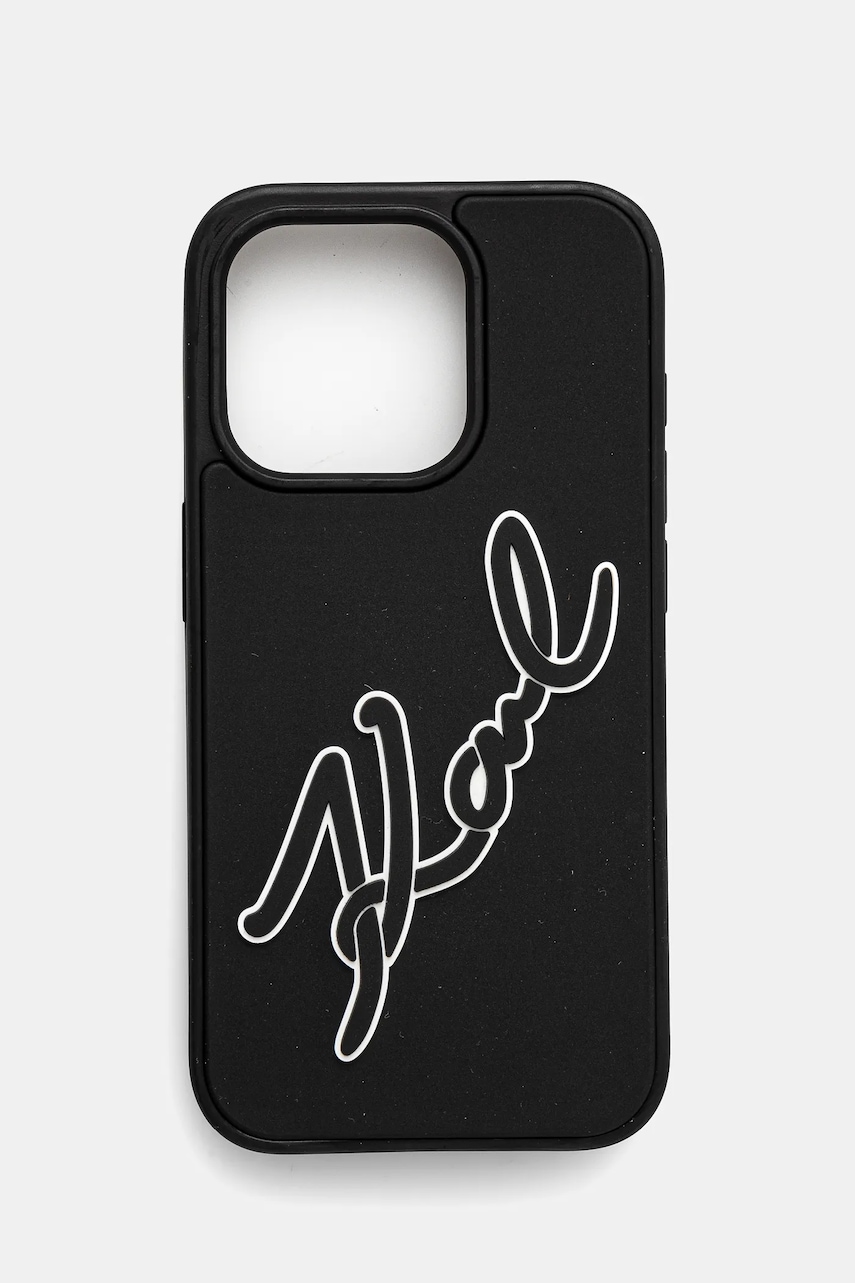 Θήκη κινητού Karl Lagerfeld iPhone 15 Pro 6.1 χρώμα: μαύρο, KLHCP15L3DRKSDLK